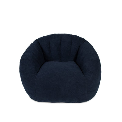 Blue lounge chair with white background 