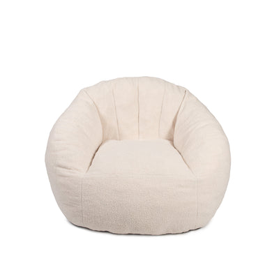 white lounge chair with white background front view 