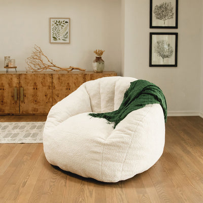 White cloud chair sitting in the living room 