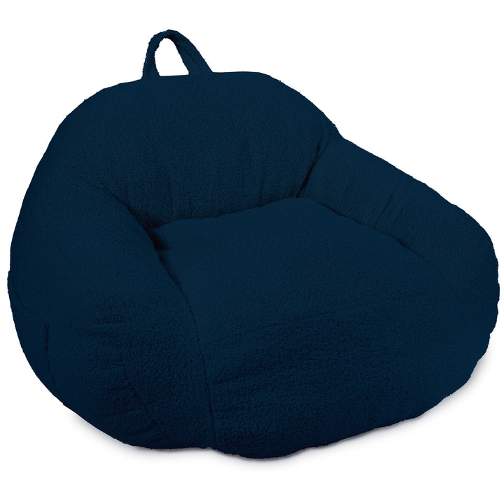 Cloudberry Kids Chair Angled #color_deep-blue-teddy-boucle