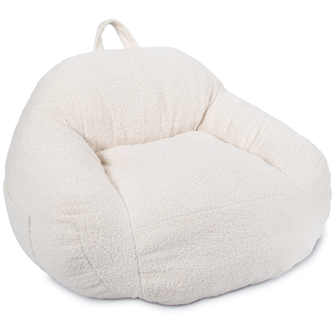 White Cloudberry Kids Chair #color_icing-teddy-boucle