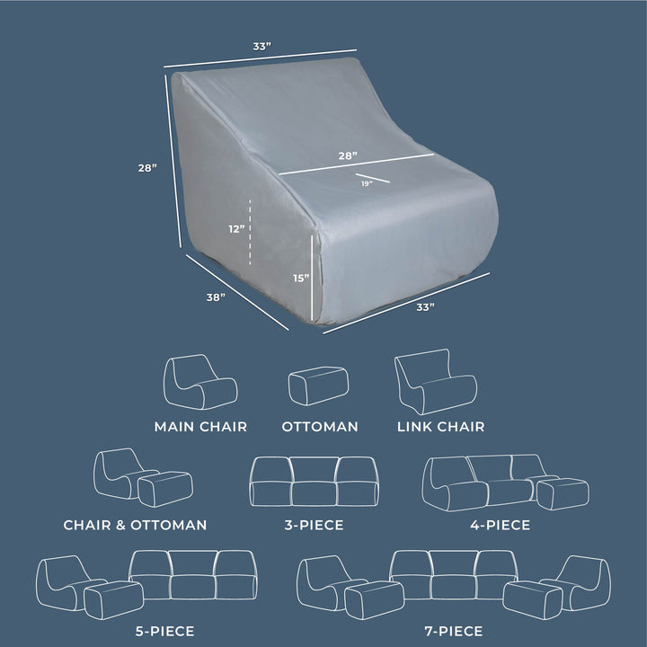 Solvana Weather Protective Covers for the Link Chair dimensions 