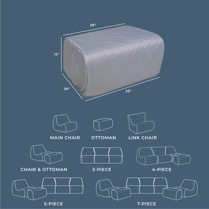 Solvana Weather Protective Covers for the Ottoman dimensions 