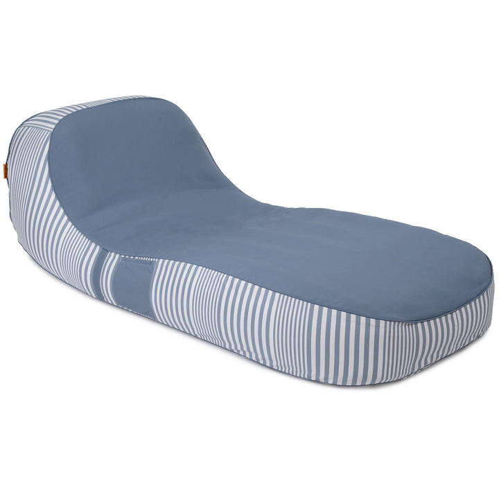 Blue and white striped seat cover on a white background #color_weekend-navy-stripe-olefin