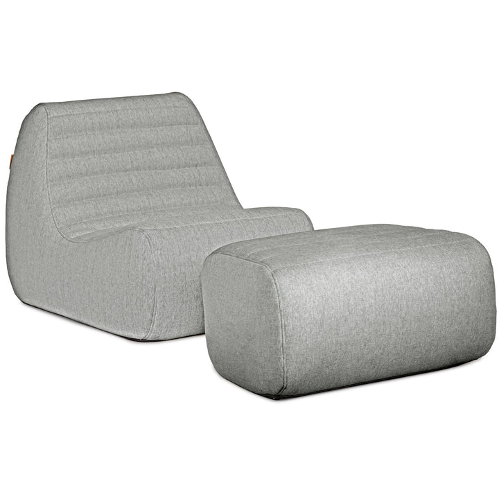Gray lounge chair and ottoman set on a white background #color_port-gray-outdoor-performance-linen