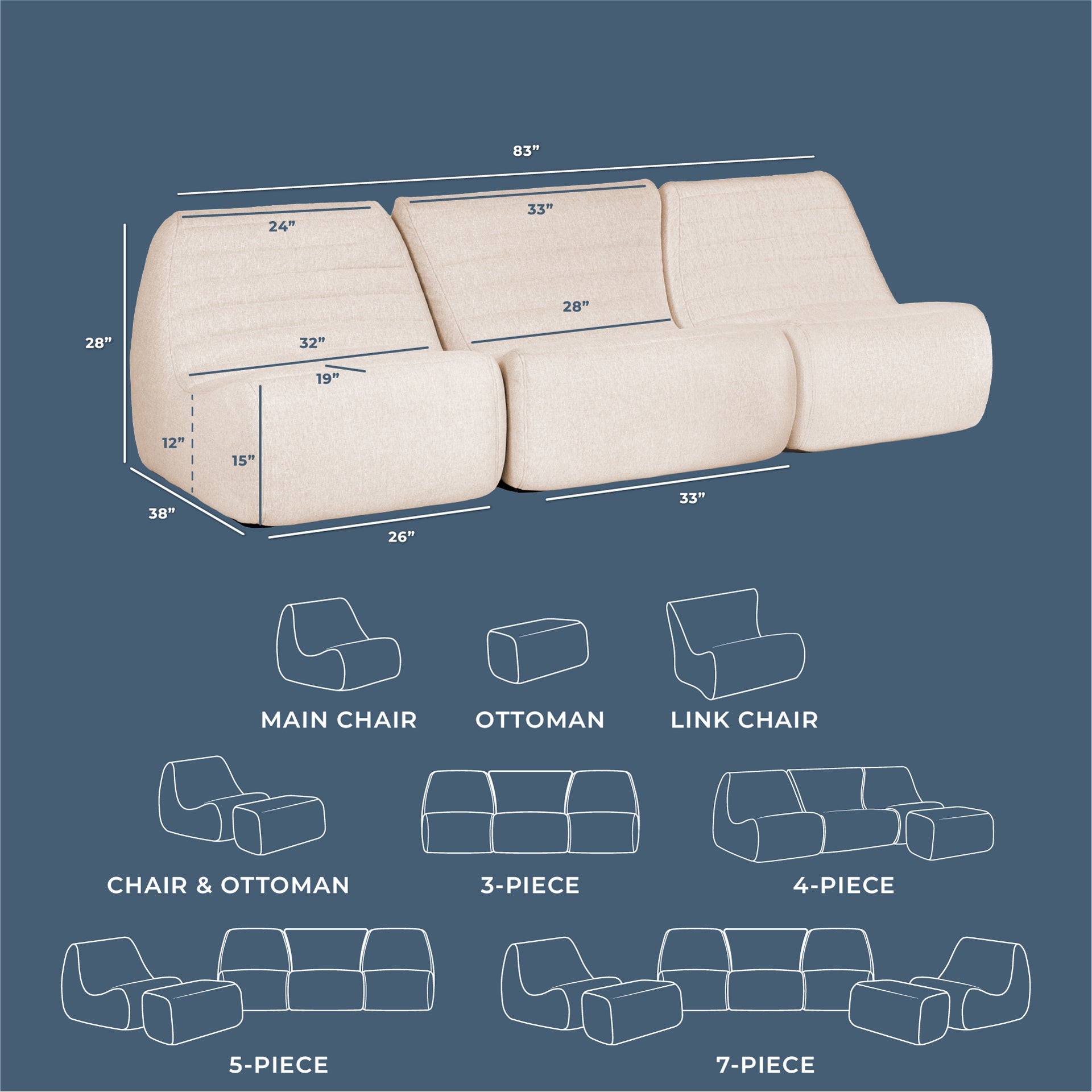 Solvana™ 3 Piece Outdoor Sectional – Big Joe