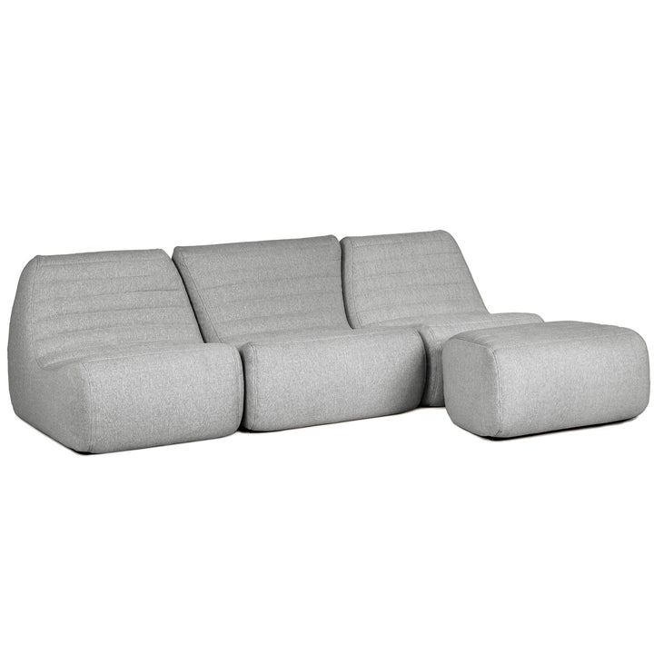 Gray sectional sofa on a white background #color_port-gray-outdoor-performance-linen