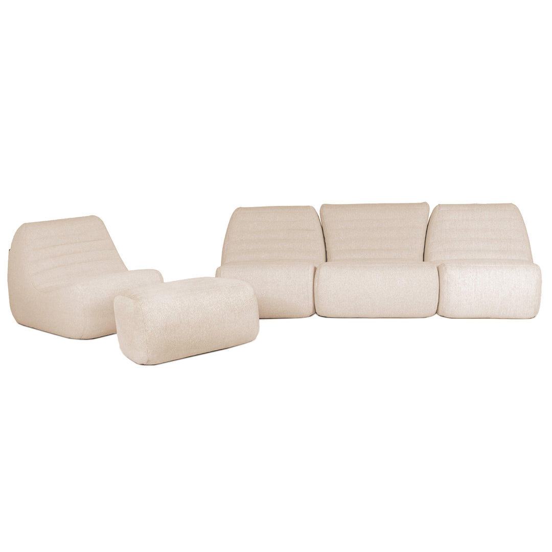 Beige modular sofa on a white background #color_sunlit-cream-outdoor-performance-linen