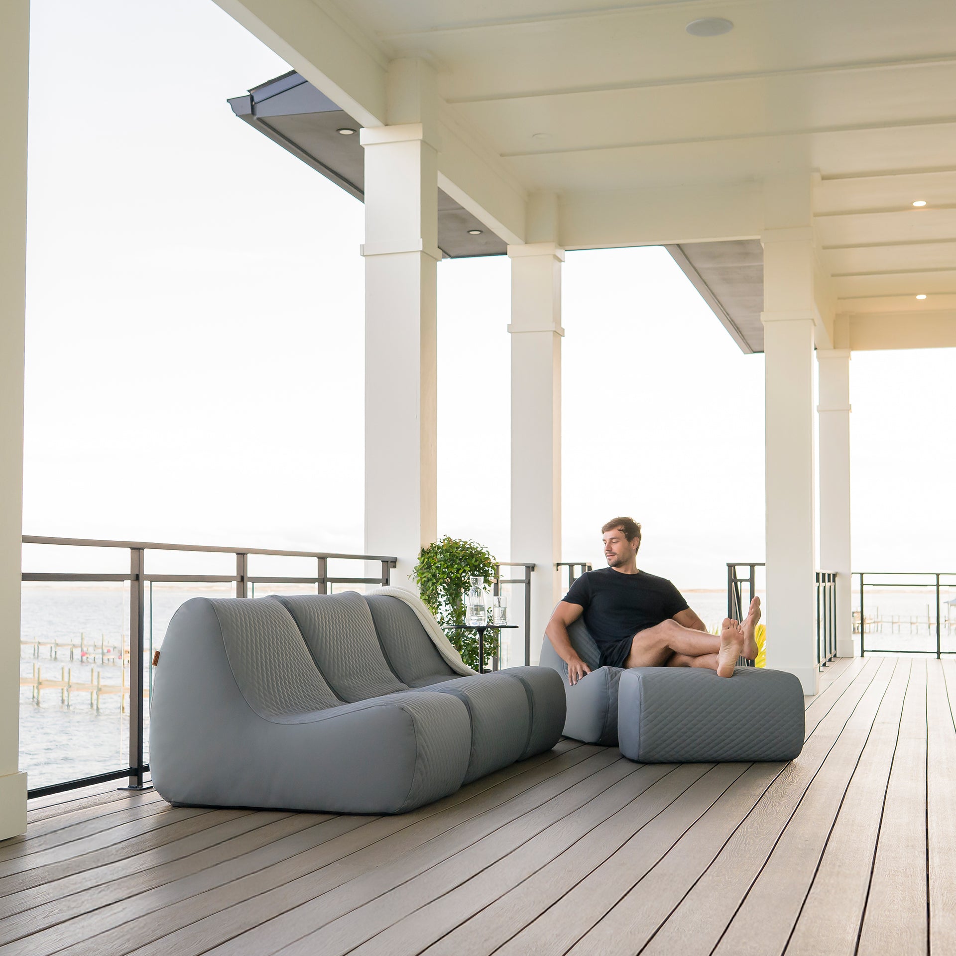 Solvana™ 5 Piece Outdoor Sectional Sofa | Outdoor Patio Furniture