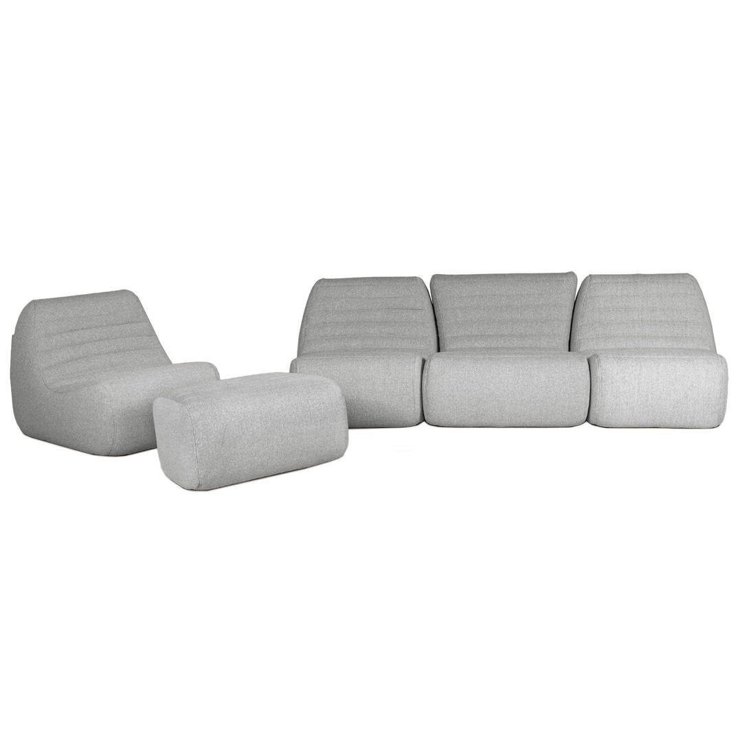 Gray modular sofa set on a white background #color_port-gray-outdoor-performance-linen