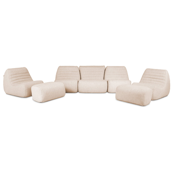 Beige modular sofa on a white background #color_sunlit-cream-outdoor-performance-linen