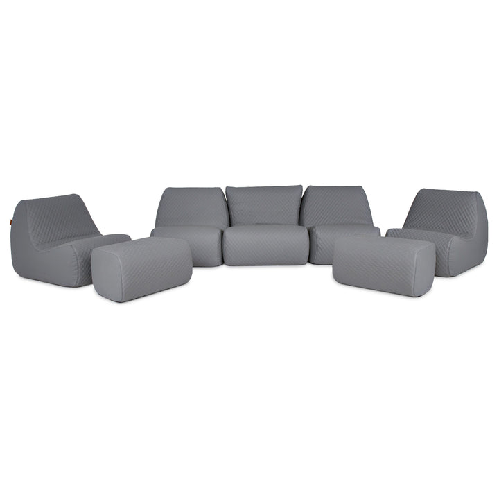 Gray outdoor furniture set on a white background #color_moonlit-gray-outdoor-vegan-leather
