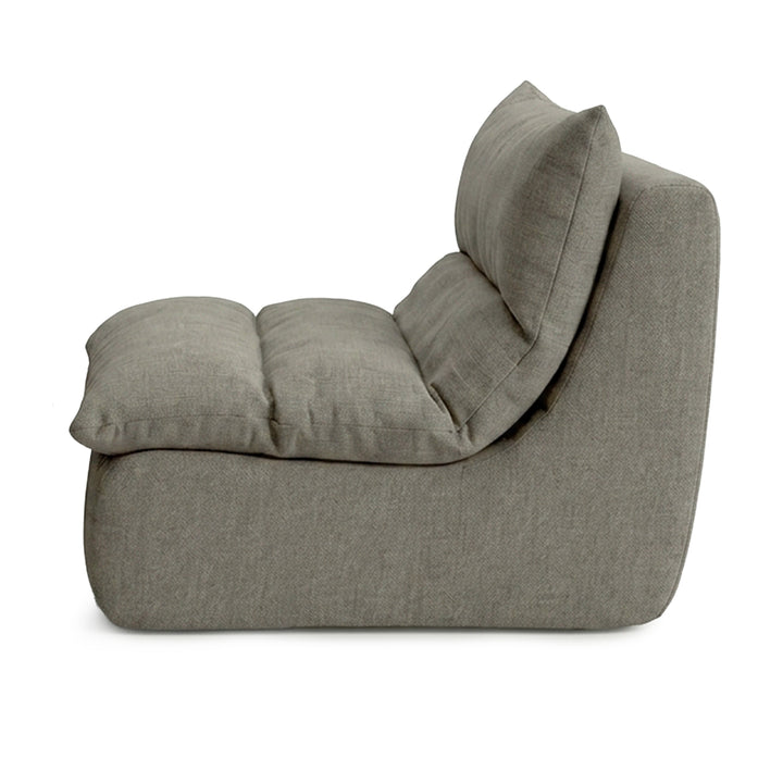 Gray cushioned chair on a white background 