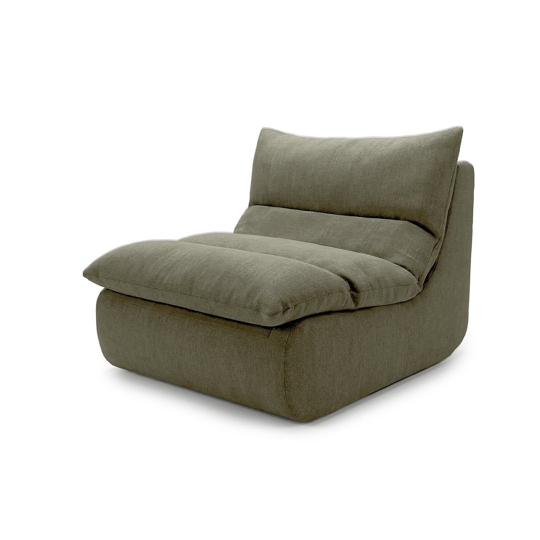 Green bean bag chair on a white background 