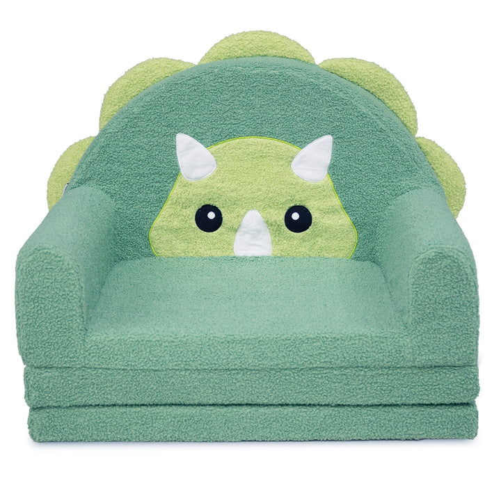 A plush green dinosaur-themed children&