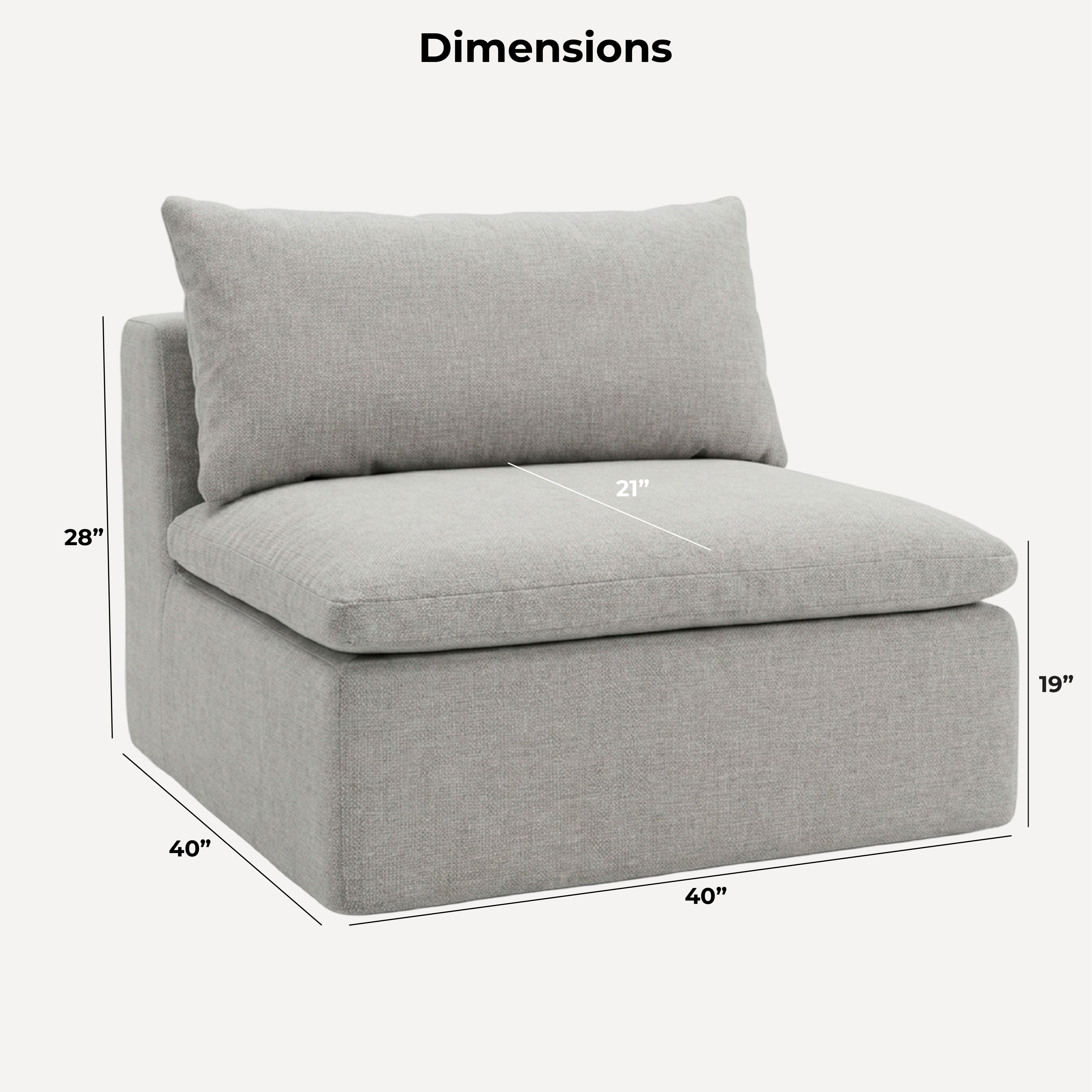 Averra™ Armless Chair Modular Sectional Couch Piece | Big Joe®