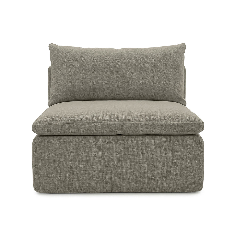 Front view of Averra Armless Chair #color_misty-gray-terra-knit