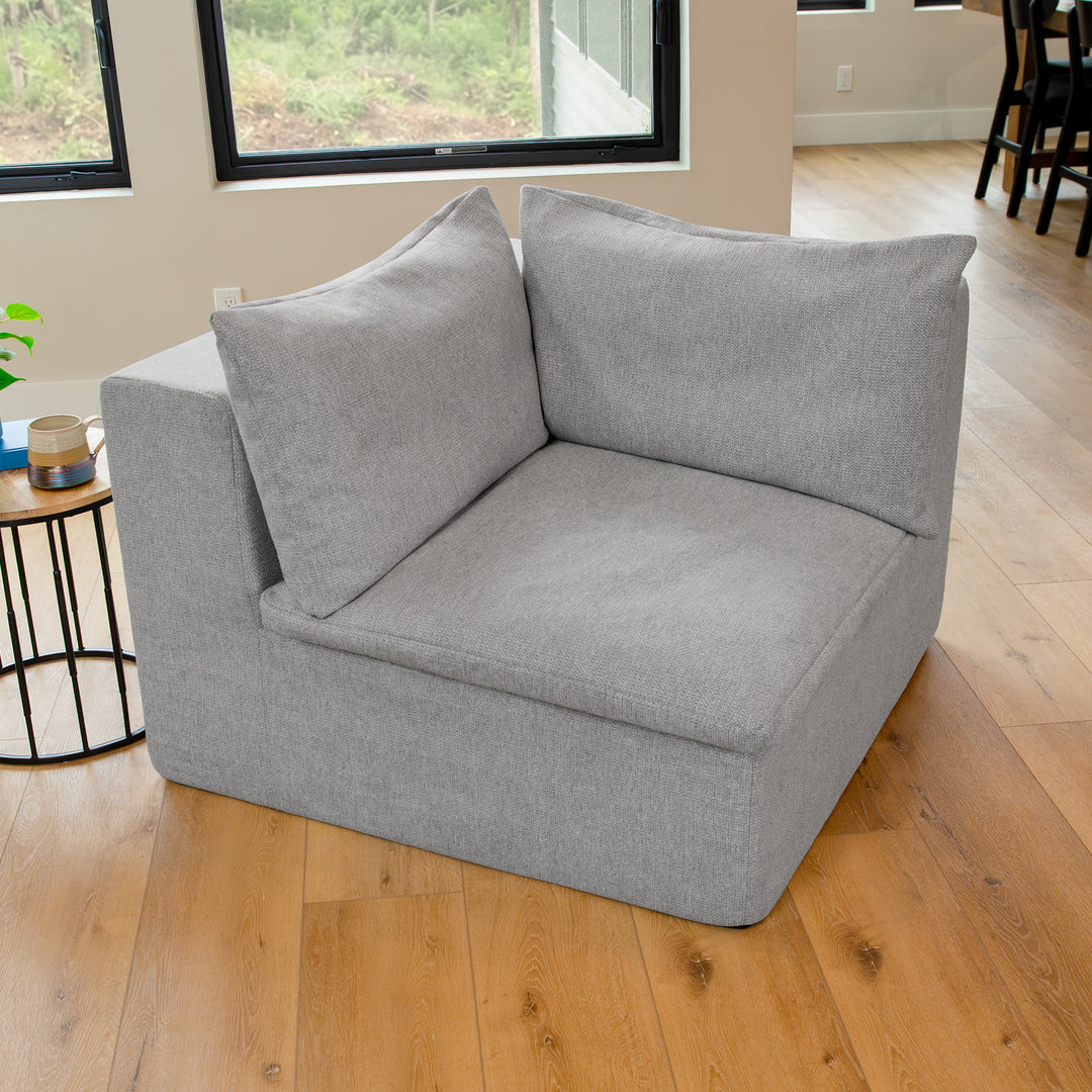 Averra Corner Chair in a living room 