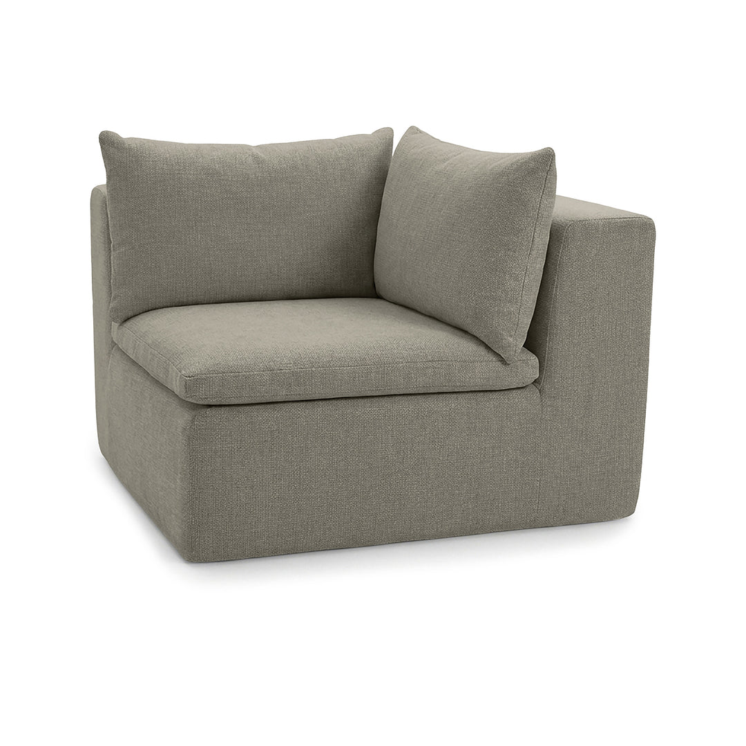 Gray corner sofa chair on a white background 