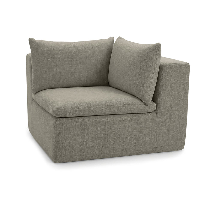Gray corner sofa chair on a white background 