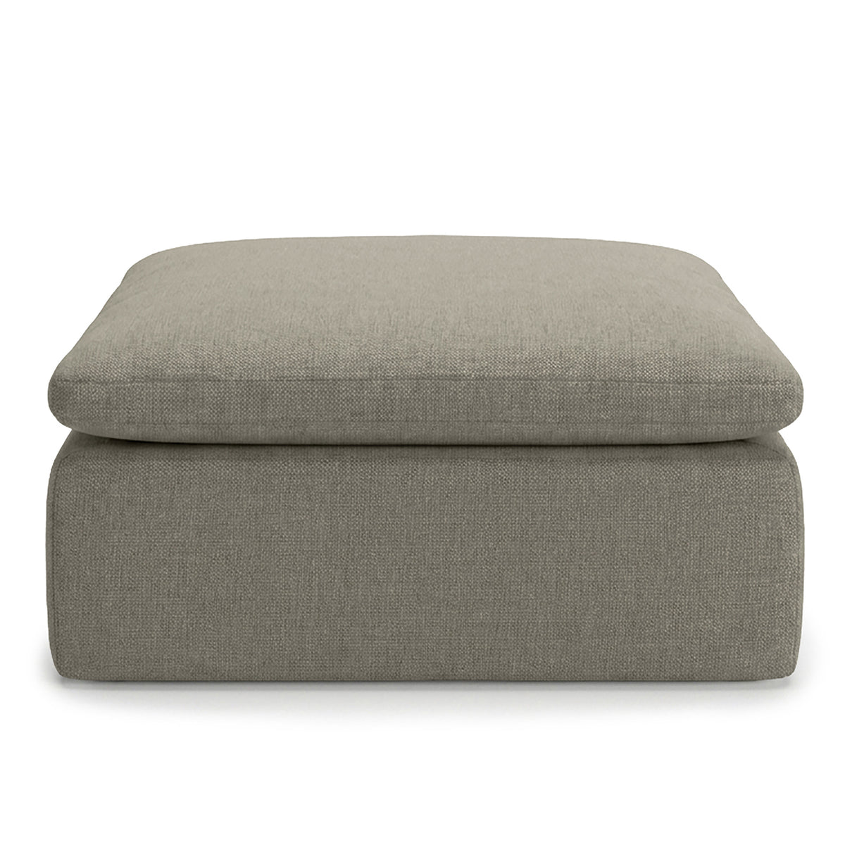 Olive Green Averra Ottoman Front View #color_misty-gray-terra-knit