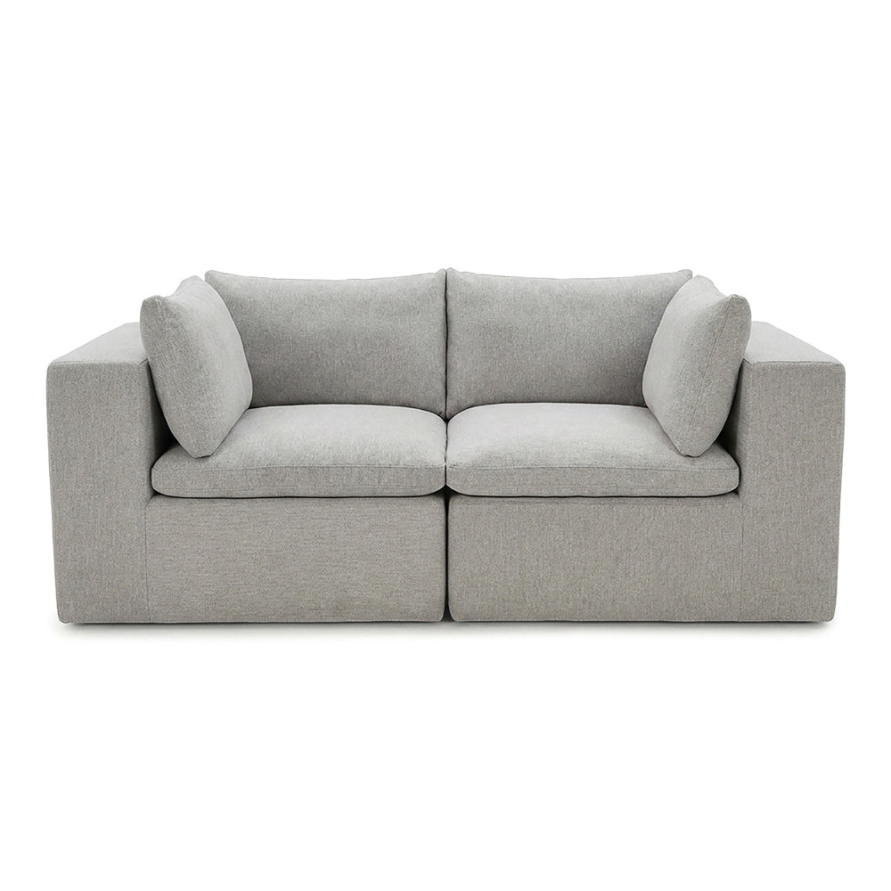 Gray sofa with curved armrests on a white background #color_cottage-gray-terra-knit