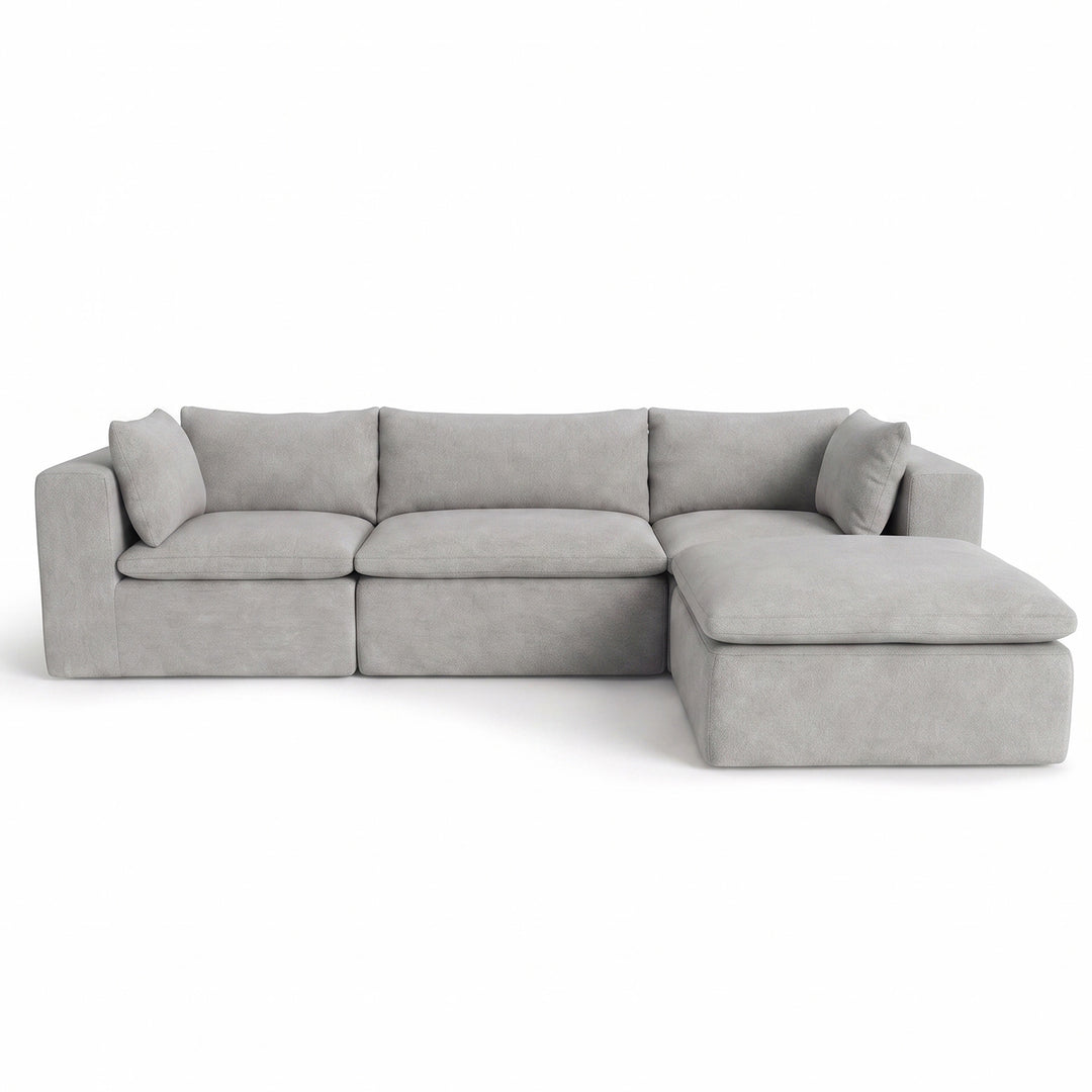 Gray sectional sofa on a white background 