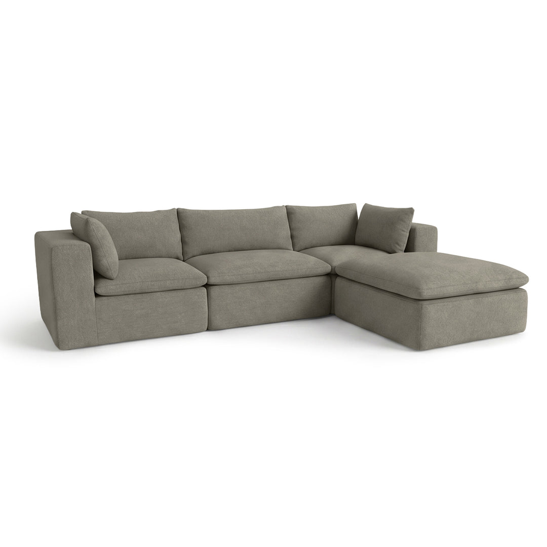 Gray sectional sofa on a white background  