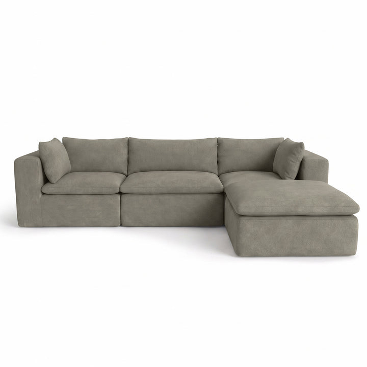 Gray sectional sofa on a white background 