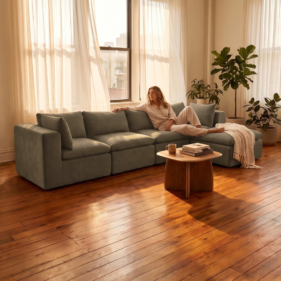 Averra 5pc modular sectional sofa 