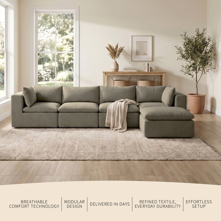 Averra 5pc modular sectional sofa features and benefits 