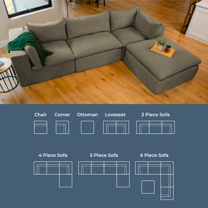 Averra 5pc modular sectional sofa configuration recommendations 