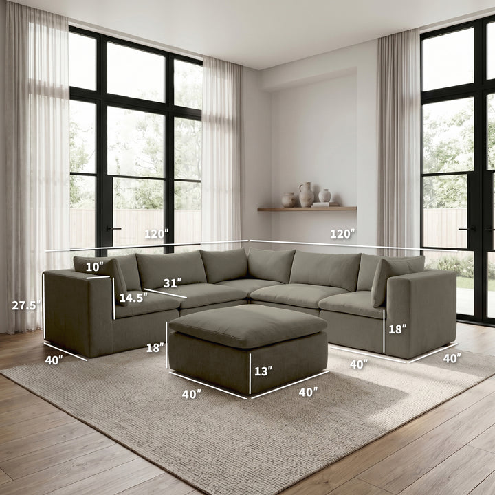 Averra 6Pc Modular Sectional Sofa Dimensions 