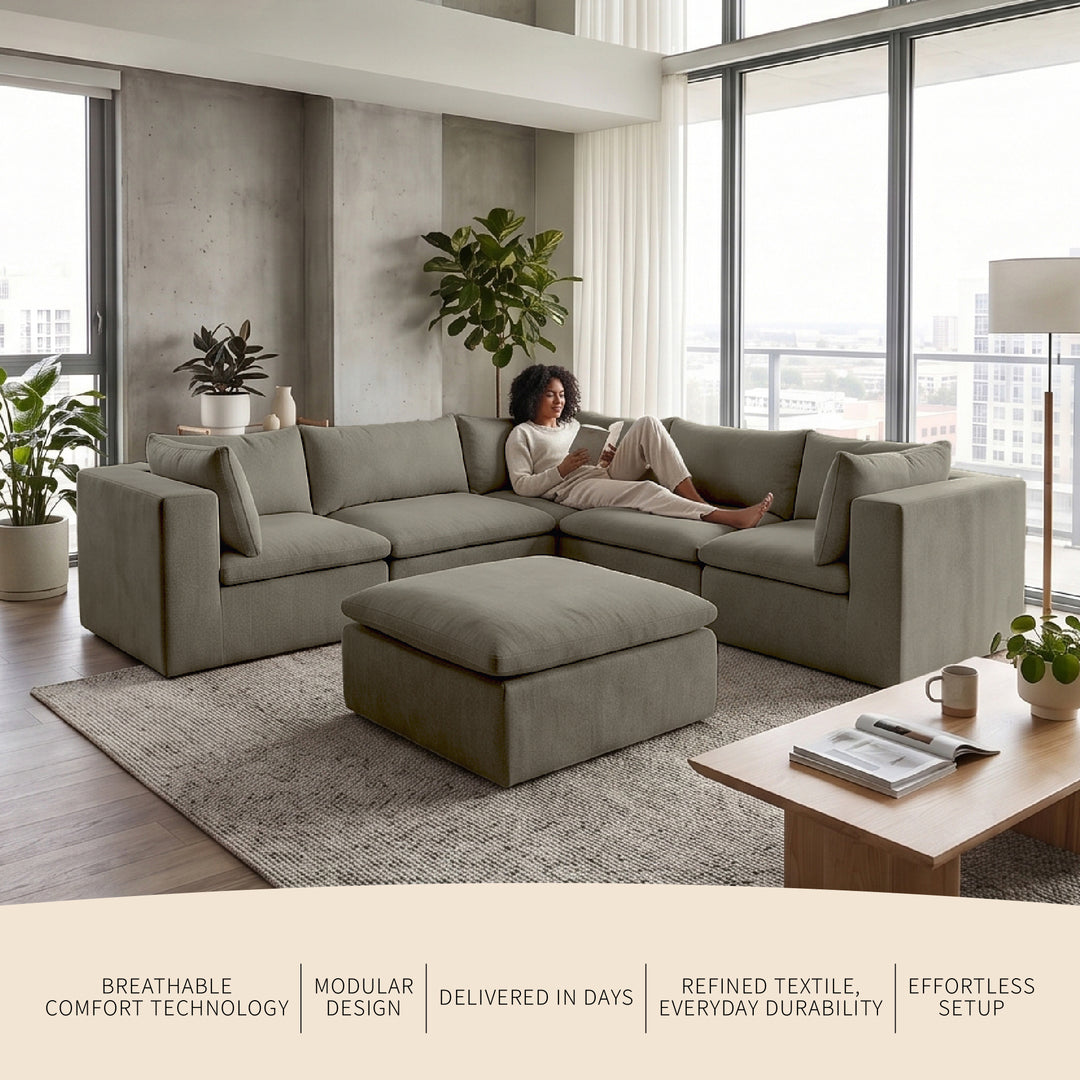Averra 6Pc Modular Sectional Sofa Features and Benefits 