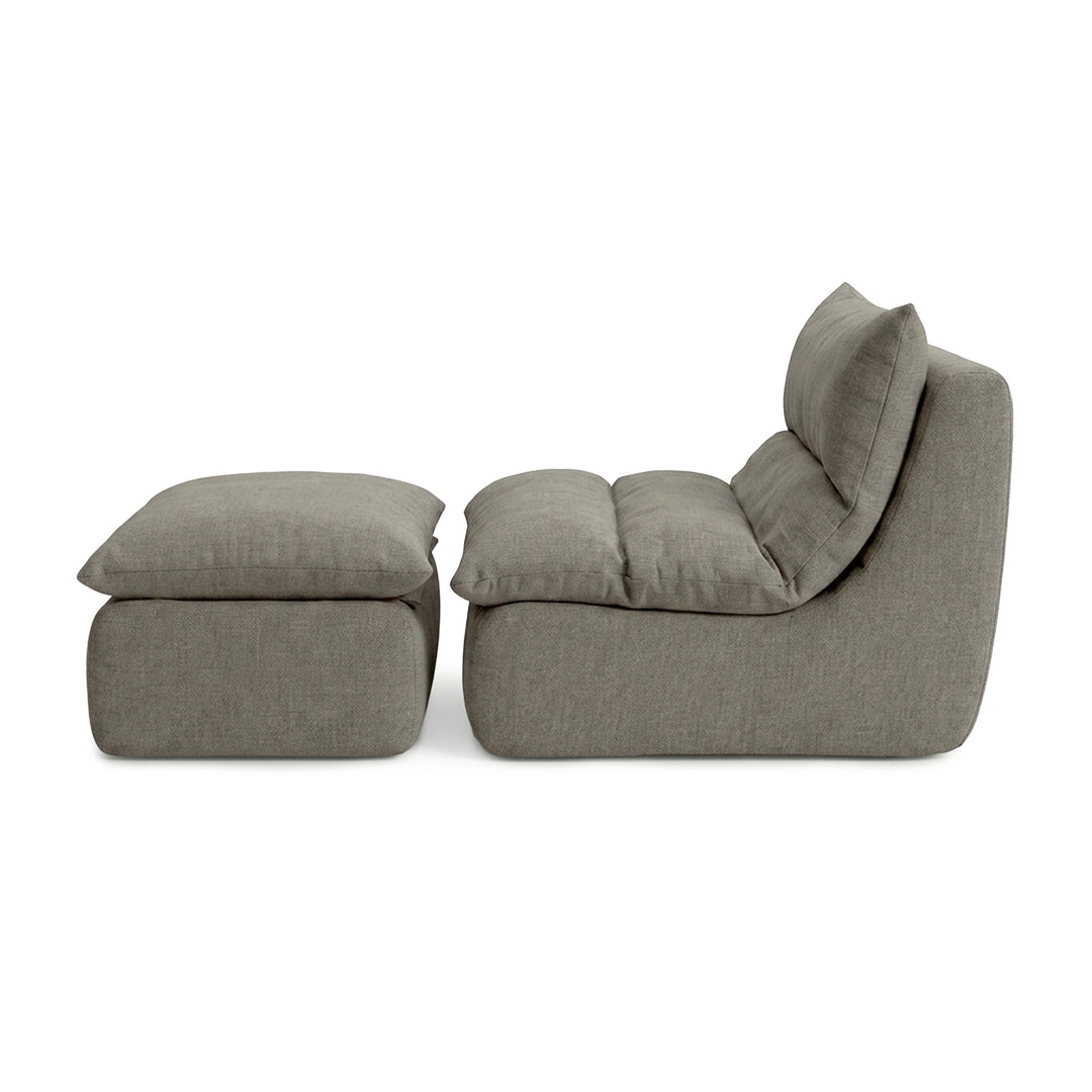 Gray sofa and ottoman set on a white background 