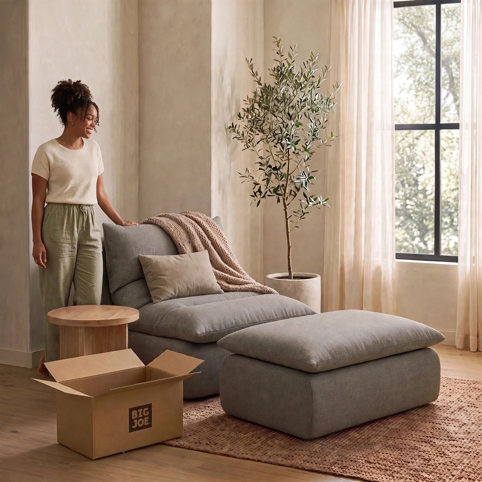 カレブソファ フラットアーム Driftscape™ Lounge Chair and Ottoman | Pillow Top Foam Lounger
