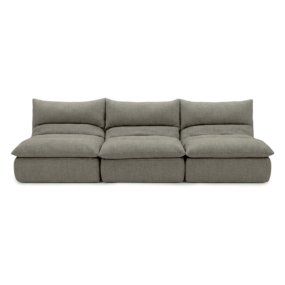 Gray sectional sofa on a white background #color_misty-gray-terra-knit