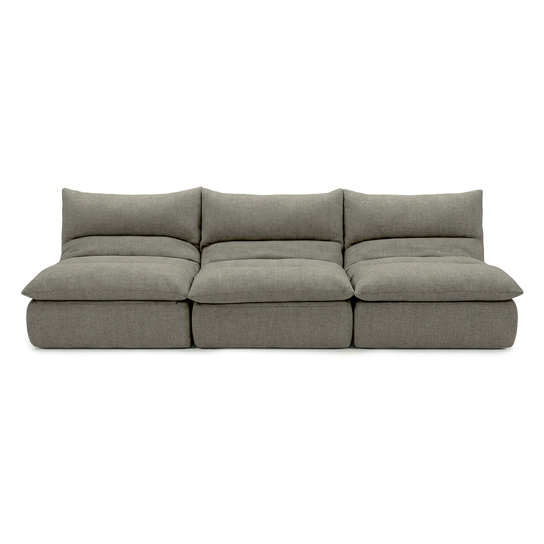 Gray sectional sofa on a white background 