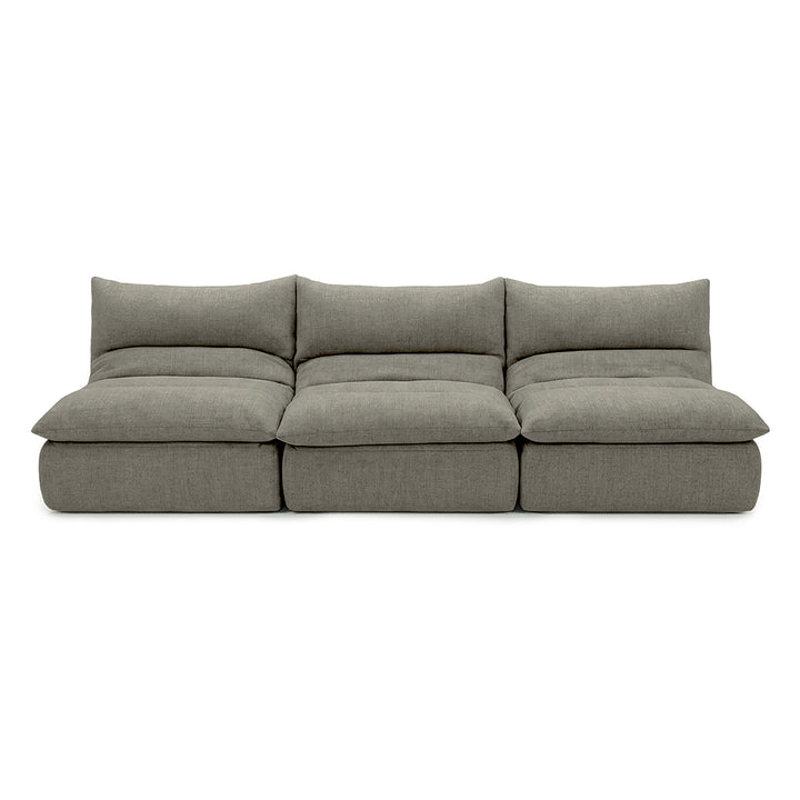 Gray sectional sofa on a white background 