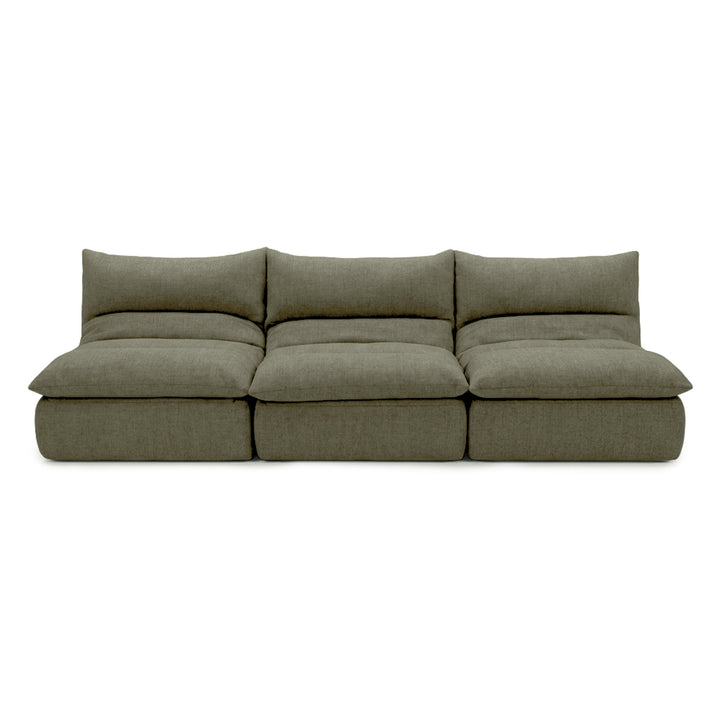 green sectional sofa on a white background 
