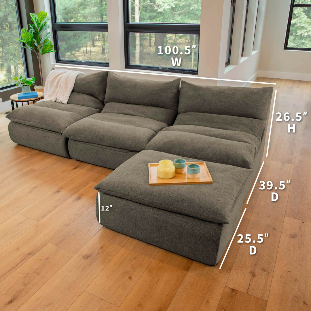 4pc driftscape sectional set featuring dimensions 