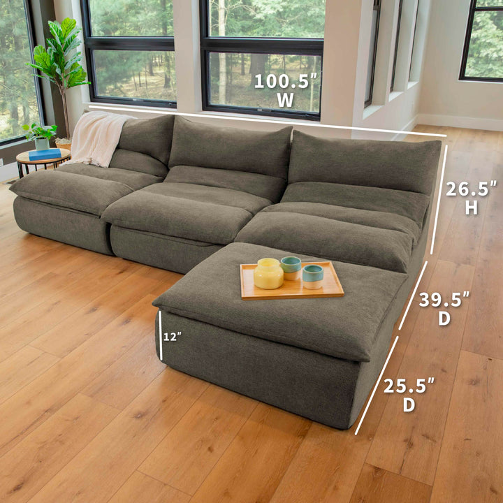 4pc driftscape sectional set featuring dimensions 