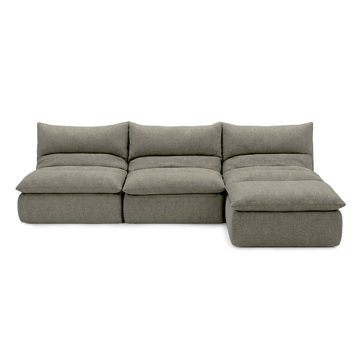 Gray sectional sofa on a white background 