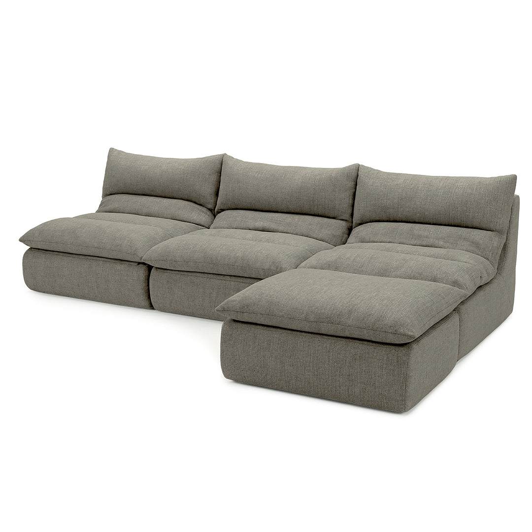 Gray sectional sofa on a white background 