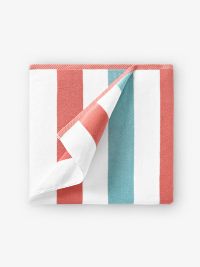 Coral Sea Glass Cabana Beach Towel