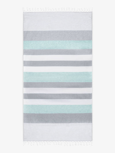Teal & Gray Cape Cod Turkish Towel