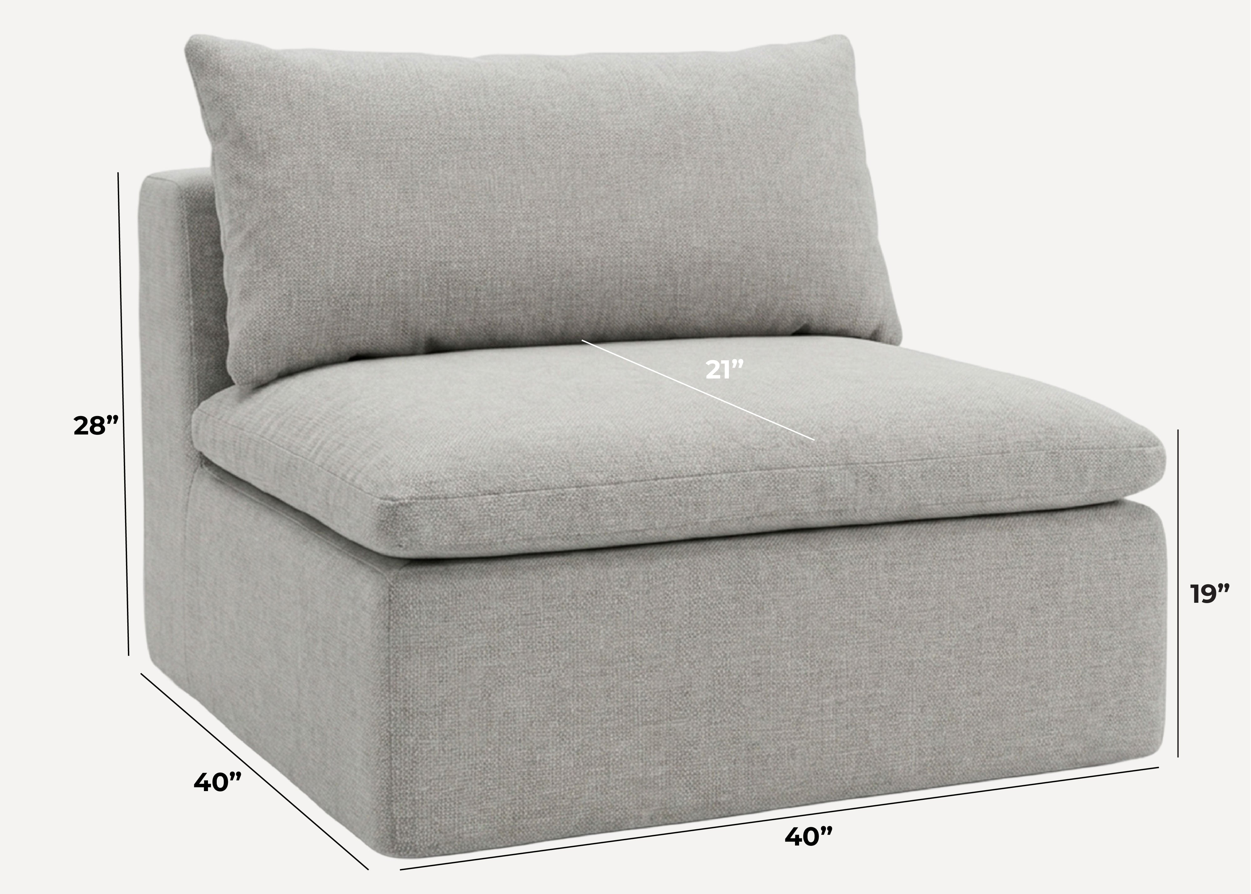 Averra Armless Chair dimensions