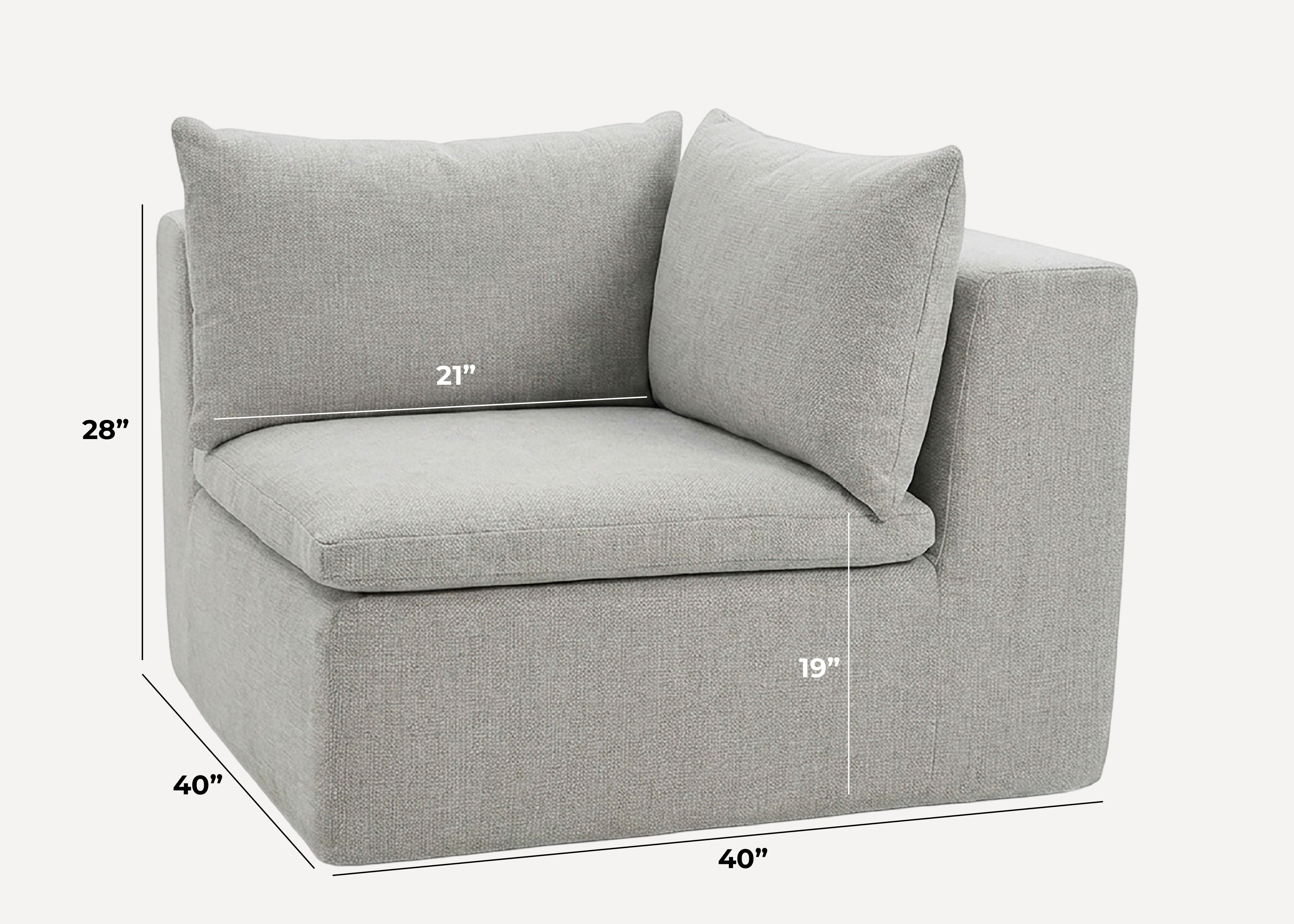 Averra Corner Chair dimensions