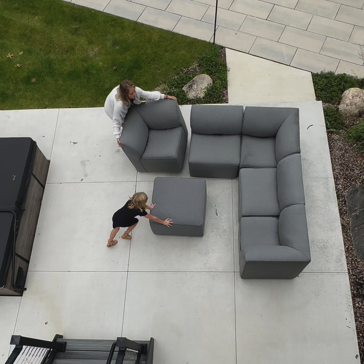 Easy to move and arrange, lightweight sectional outdoor furniture #color_granite-bask