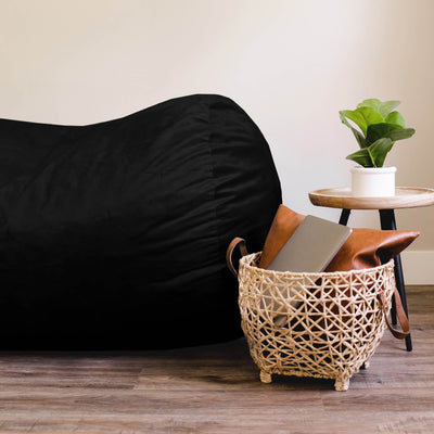 In living room Fuf media lounger black foam-filled 